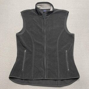 Vintage GAP Vest Womens Medium Black Fleece Full Zip 90s‎ Outdoor Pockets 1999